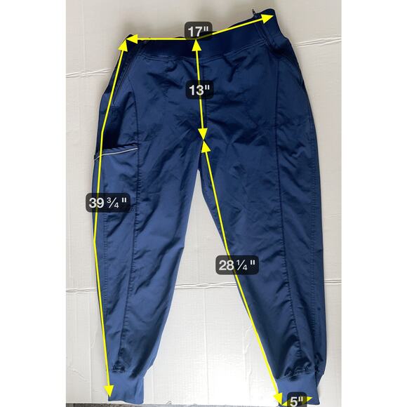 Cherokee Infinity Navy Blue Lots of Pockets Pull Up Jogger Scrub Pants Size XL - Picture 5 of 8